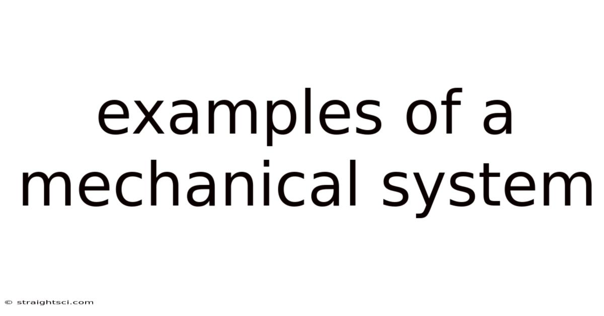 Examples Of A Mechanical System