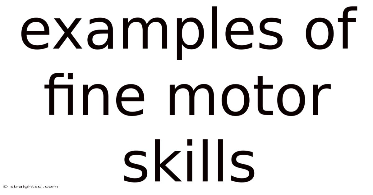 Examples Of Fine Motor Skills