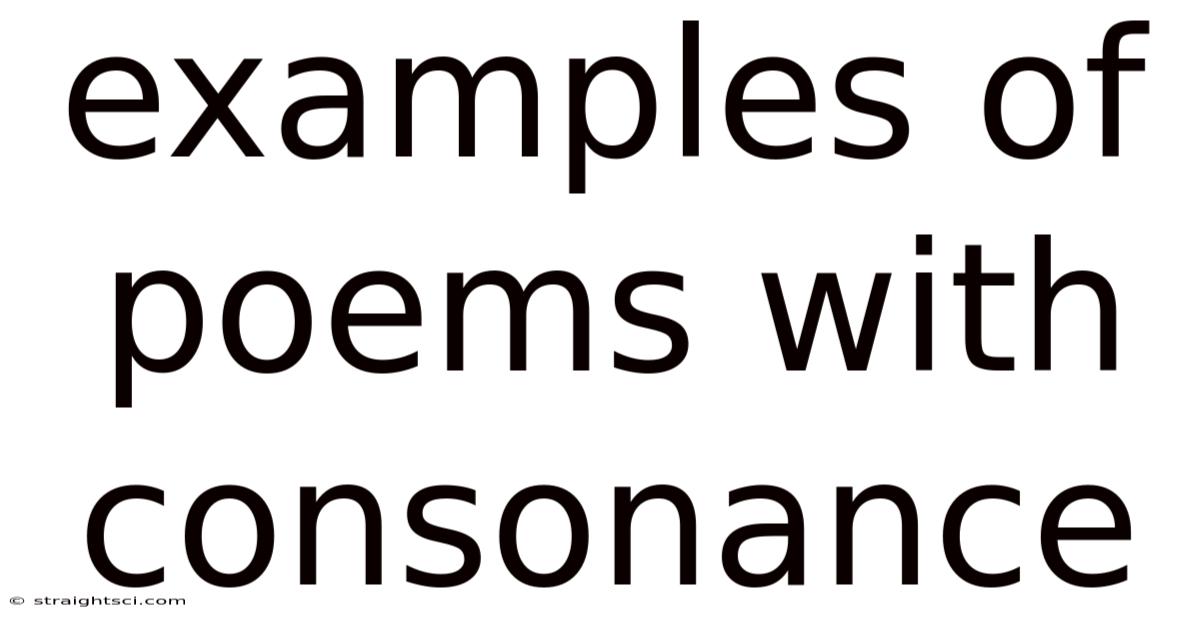 Examples Of Poems With Consonance