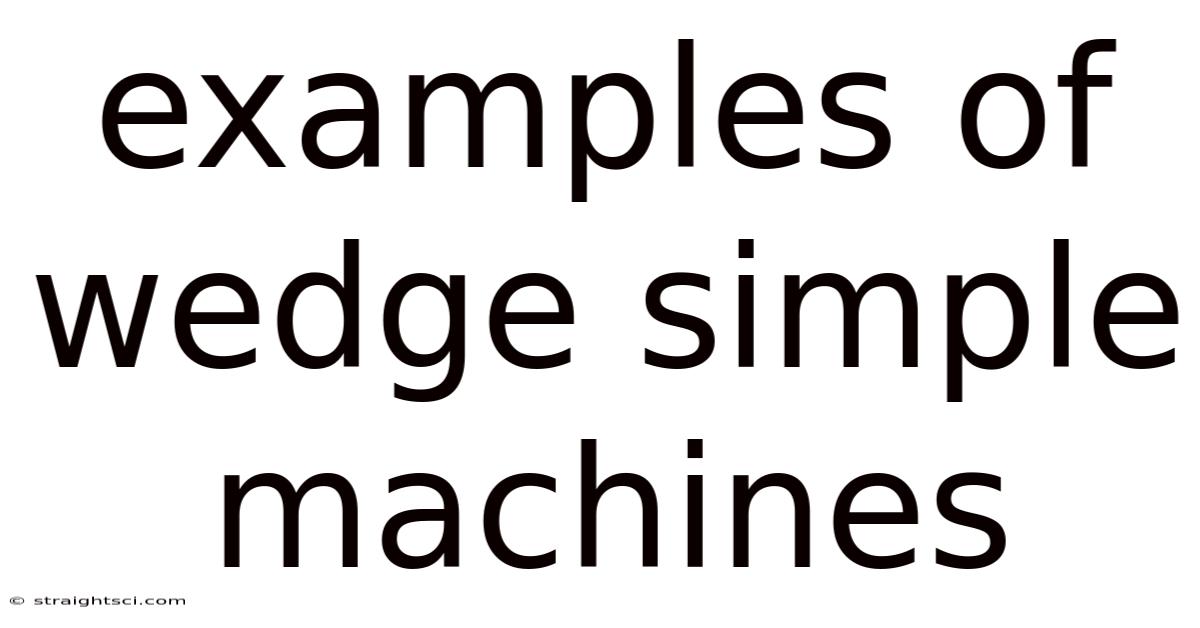 Examples Of Wedge Simple Machines