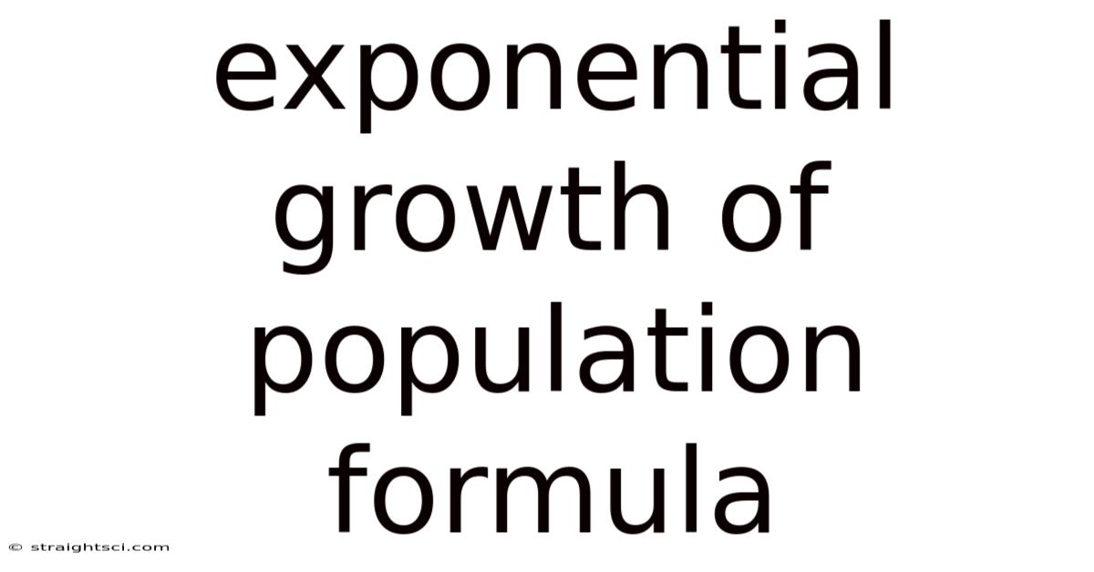 Exponential Growth Of Population Formula