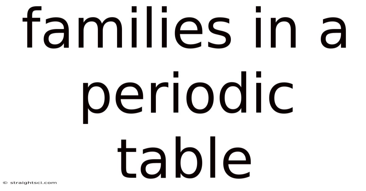 Families In A Periodic Table