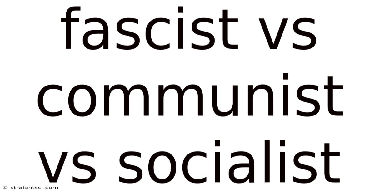 Fascist Vs Communist Vs Socialist