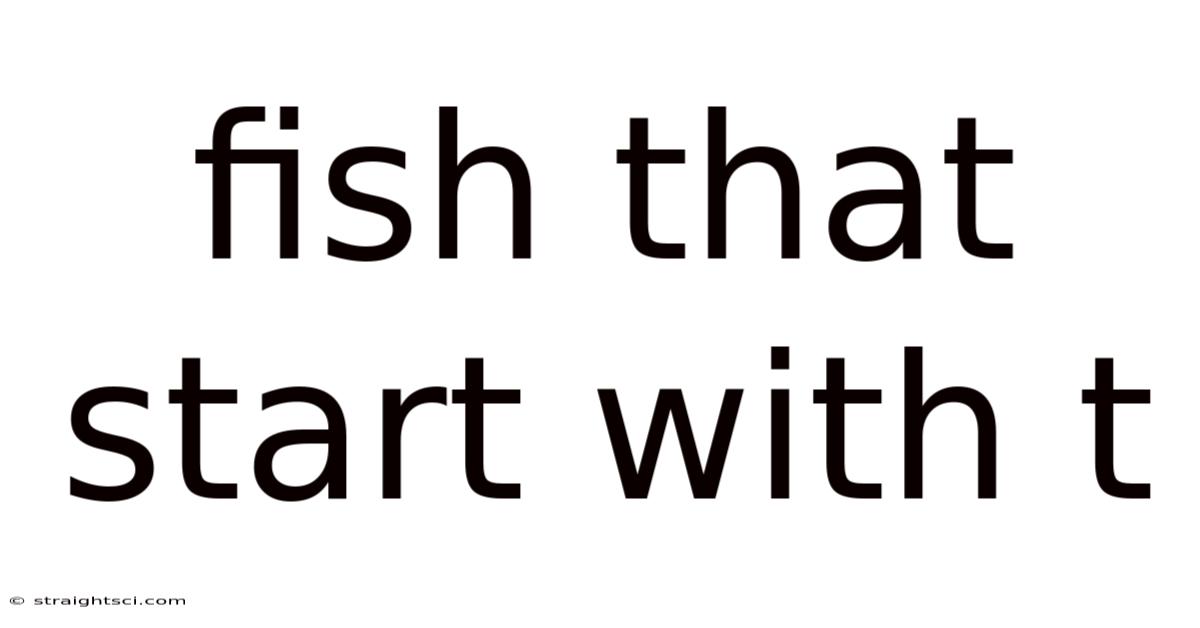 Fish That Start With T