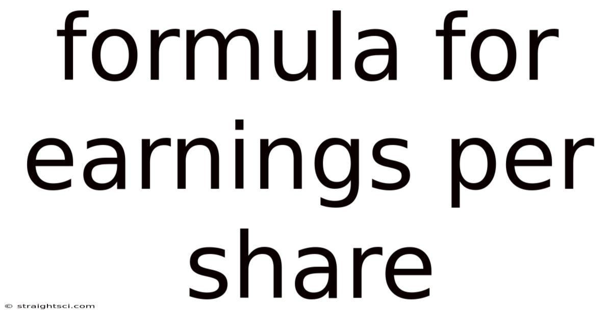 Formula For Earnings Per Share