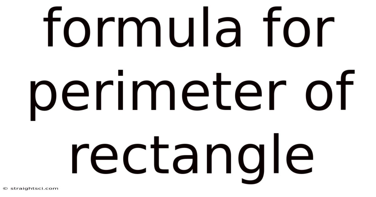 Formula For Perimeter Of Rectangle