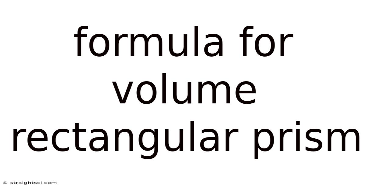 Formula For Volume Rectangular Prism
