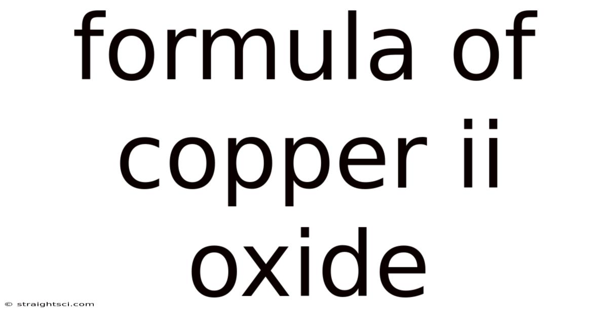 Formula Of Copper Ii Oxide