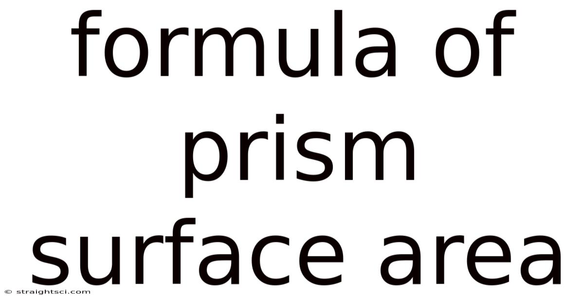 Formula Of Prism Surface Area