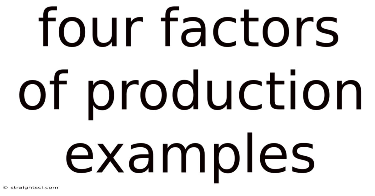 Four Factors Of Production Examples