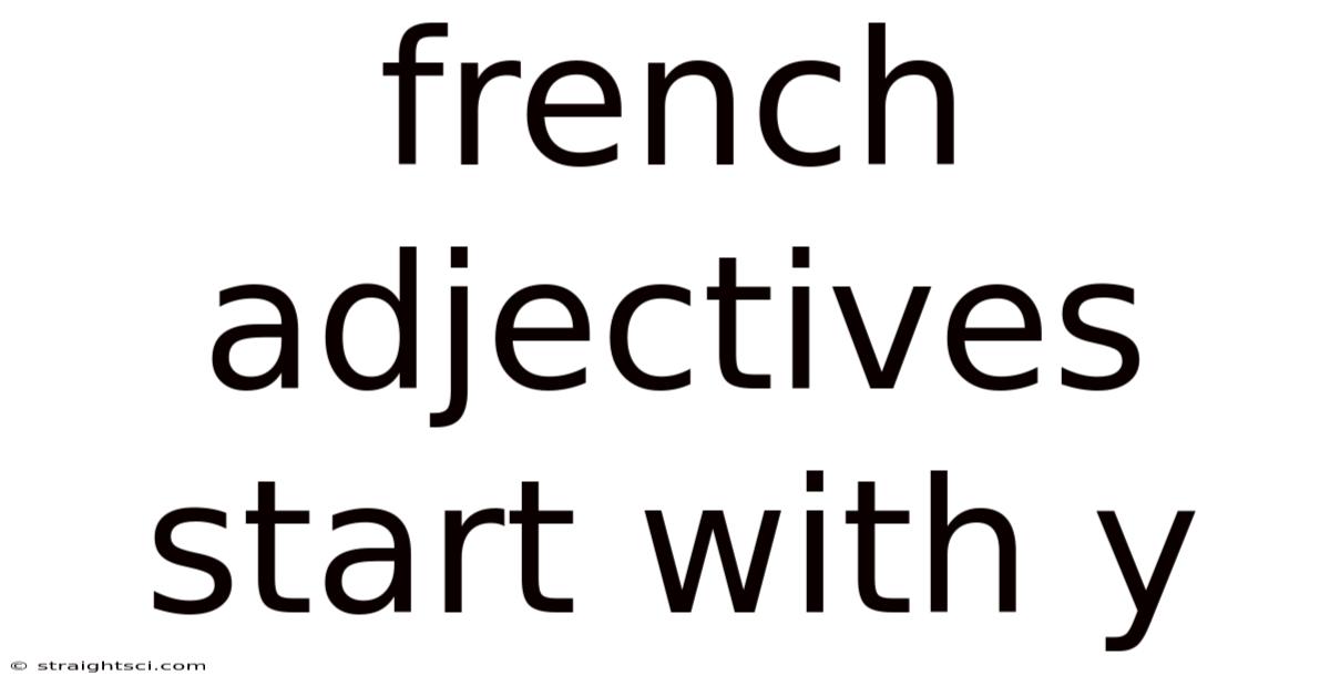 French Adjectives Start With Y