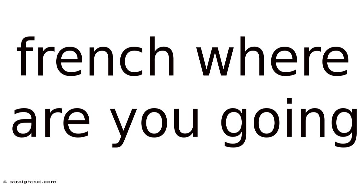French Where Are You Going