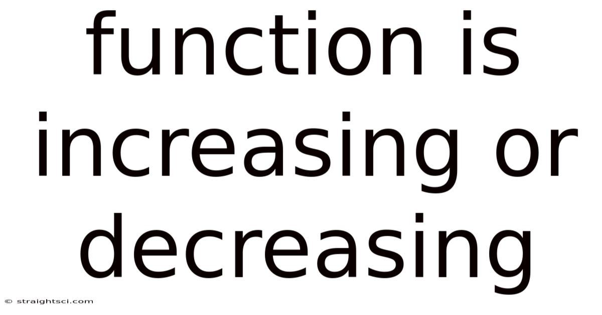 Function Is Increasing Or Decreasing
