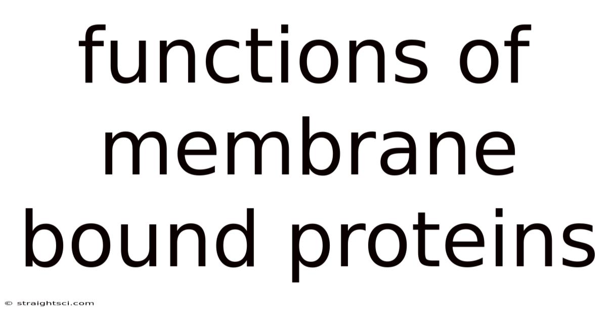 Functions Of Membrane Bound Proteins