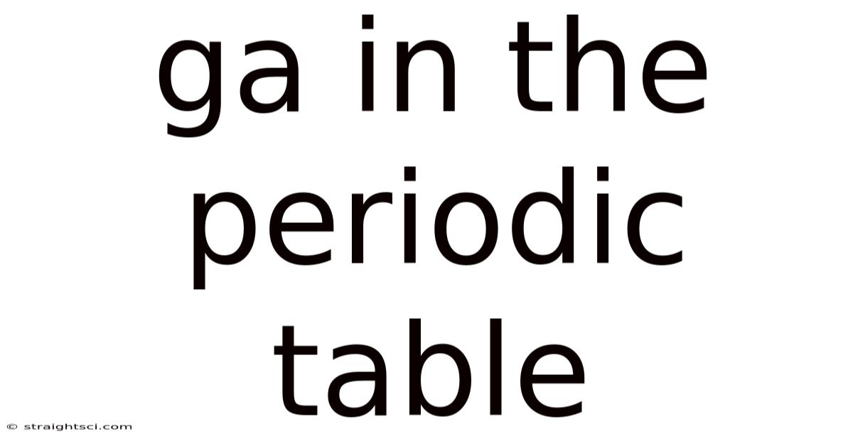 Ga In The Periodic Table