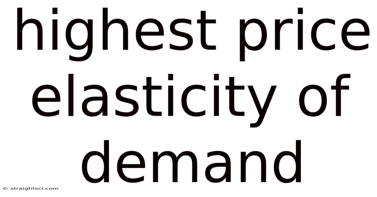 Highest Price Elasticity Of Demand