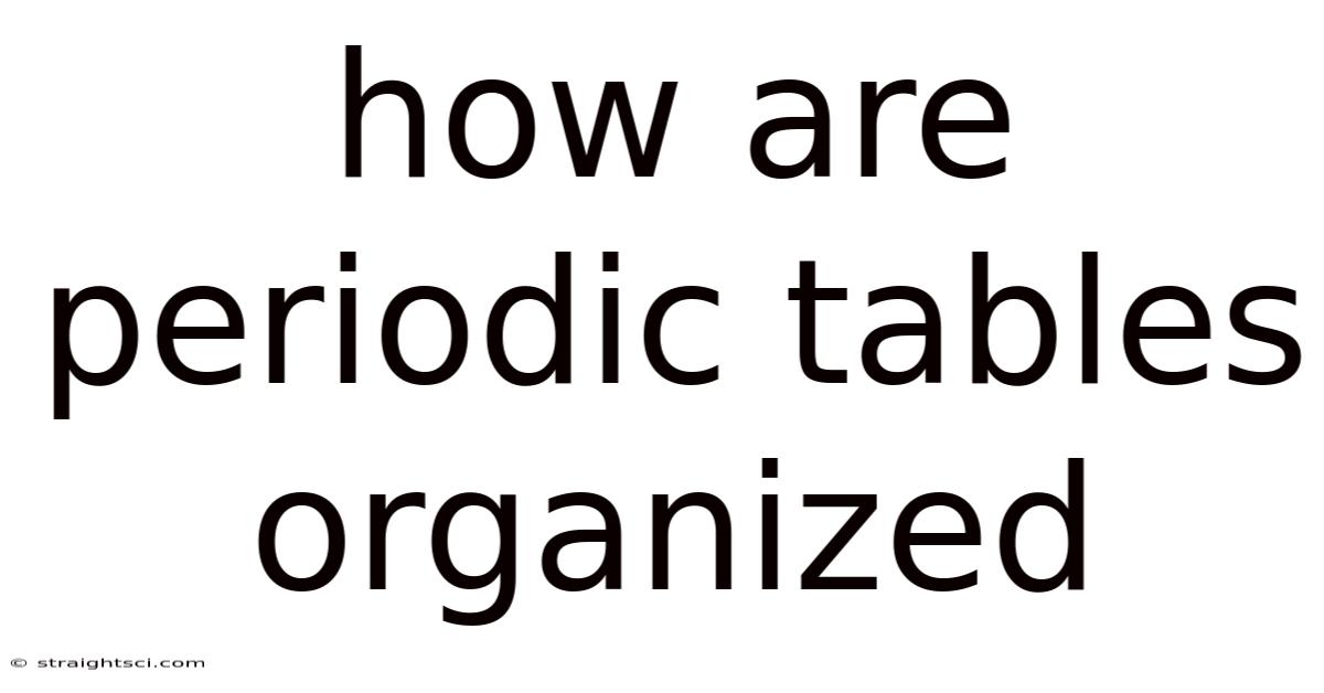 How Are Periodic Tables Organized