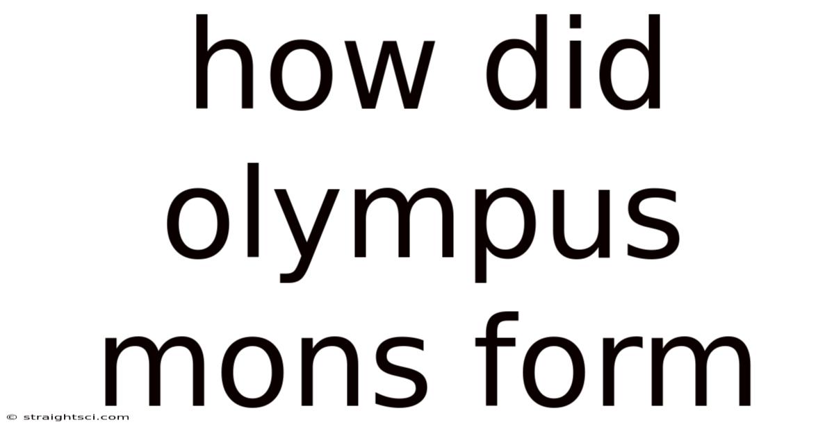 How Did Olympus Mons Form