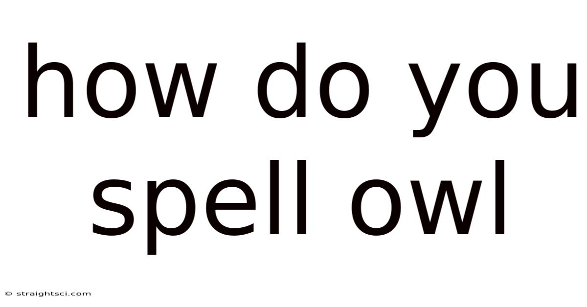 How Do You Spell Owl
