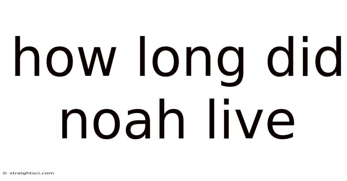 How Long Did Noah Live