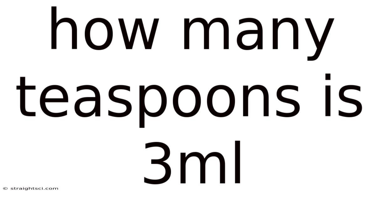 How Many Teaspoons Is 3ml