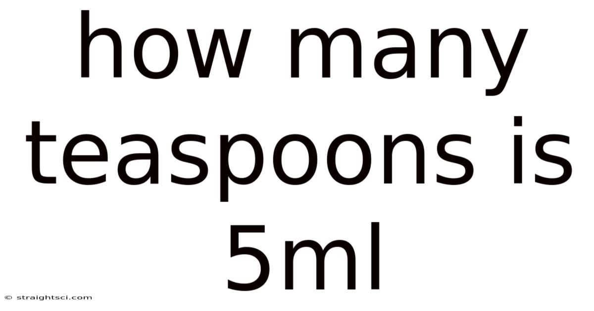 How Many Teaspoons Is 5ml