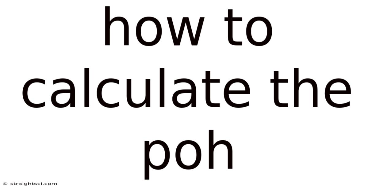 How To Calculate The Poh