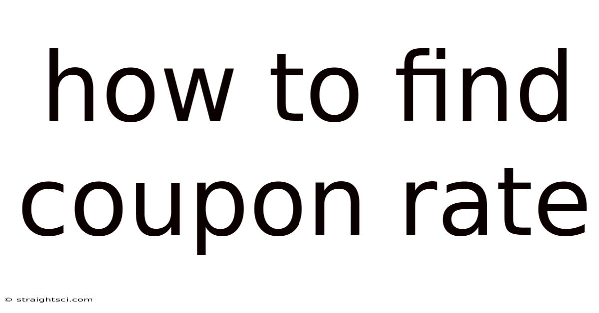 How To Find Coupon Rate