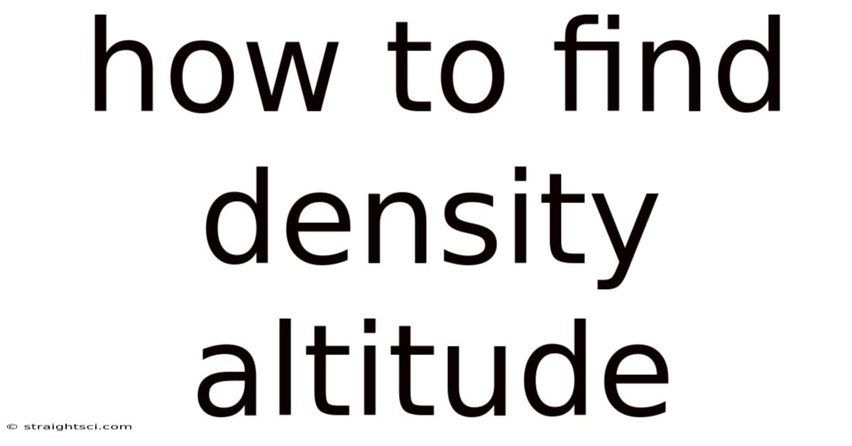 How To Find Density Altitude
