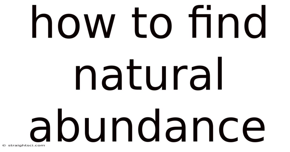 How To Find Natural Abundance