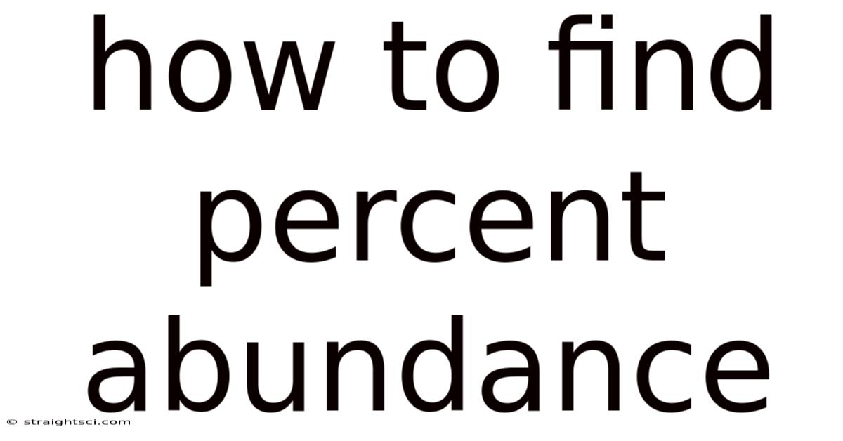 How To Find Percent Abundance