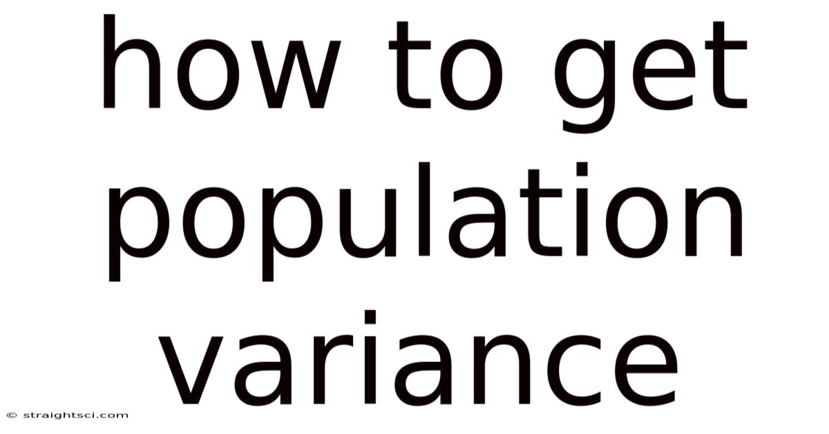 How To Get Population Variance