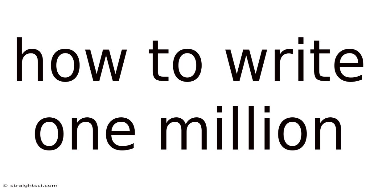 How To Write One Million