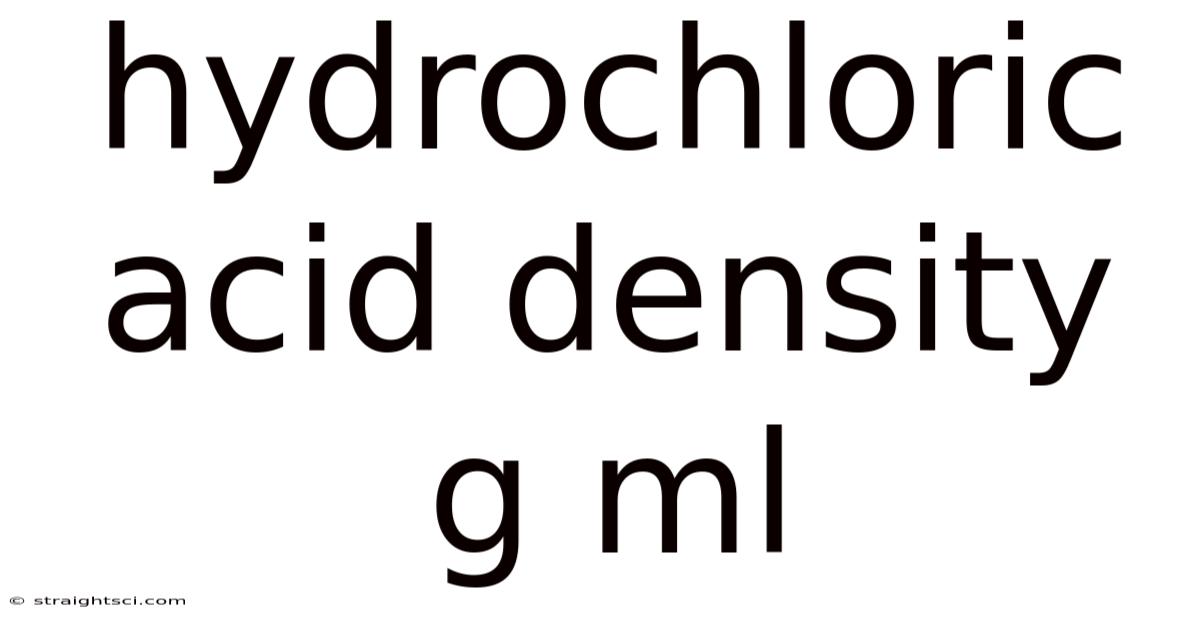 Hydrochloric Acid Density G Ml