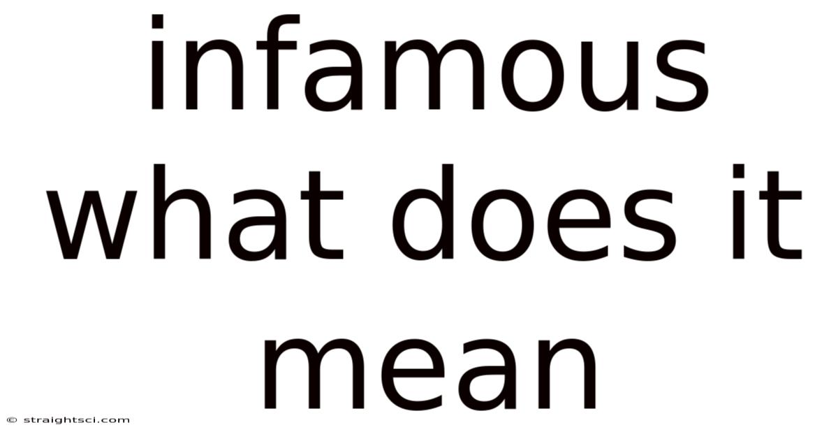 Infamous What Does It Mean