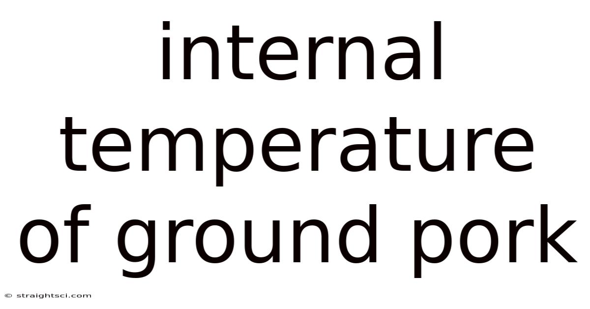 Internal Temperature Of Ground Pork