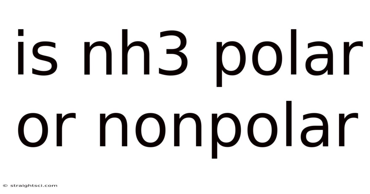 Is Nh3 Polar Or Nonpolar