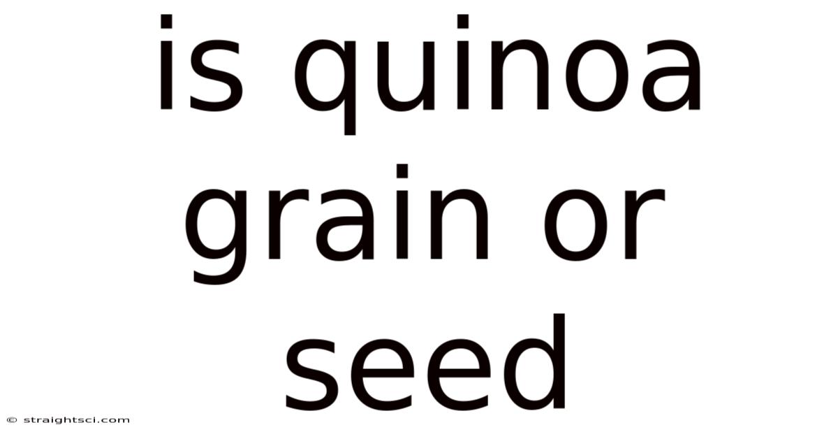 Is Quinoa Grain Or Seed