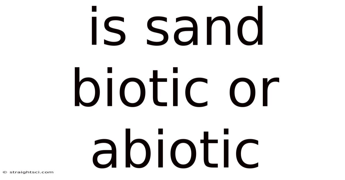 Is Sand Biotic Or Abiotic