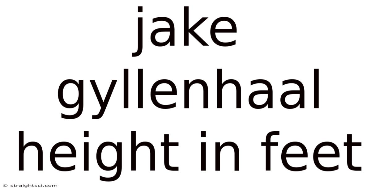 Jake Gyllenhaal Height In Feet