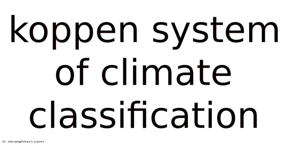 Koppen System Of Climate Classification