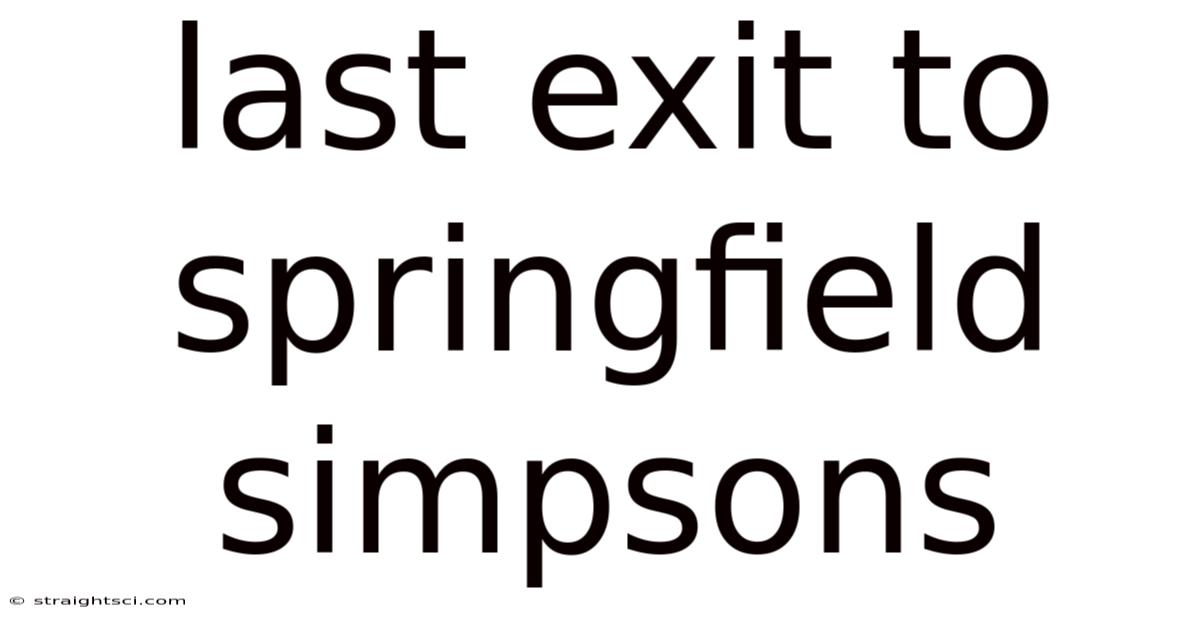 Last Exit To Springfield Simpsons
