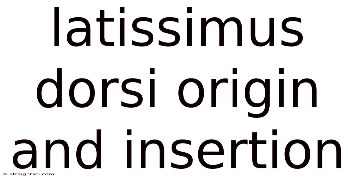 Latissimus Dorsi Origin And Insertion