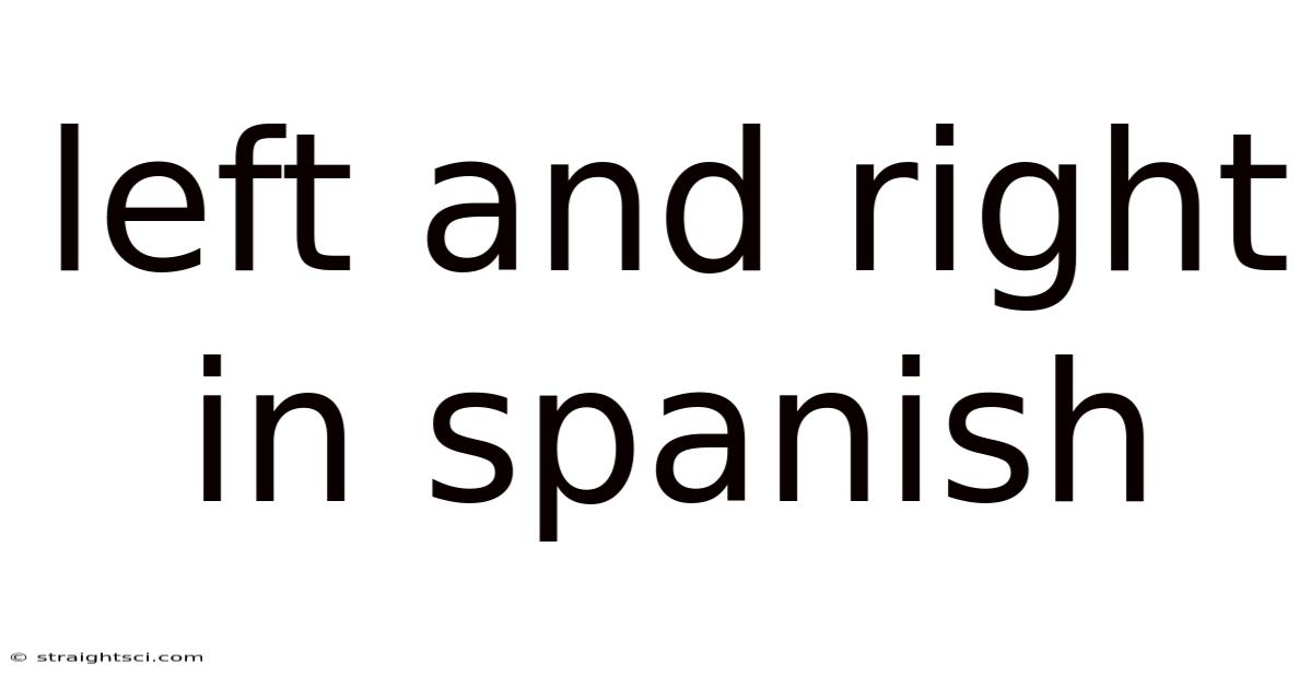 Left And Right In Spanish