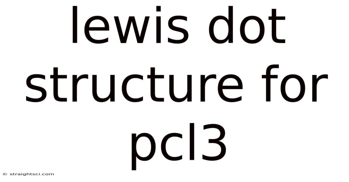 Lewis Dot Structure For Pcl3
