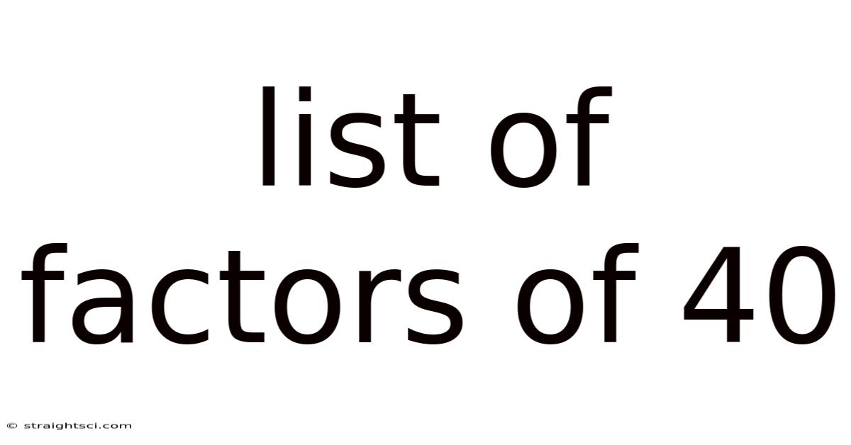 List Of Factors Of 40