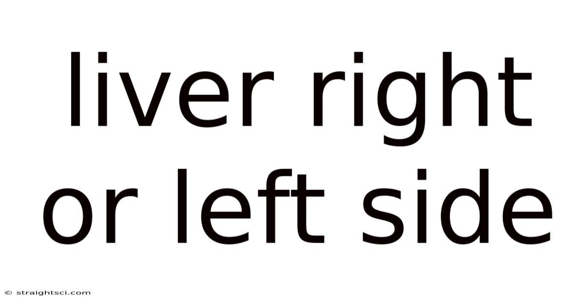 Liver Right Or Left Side