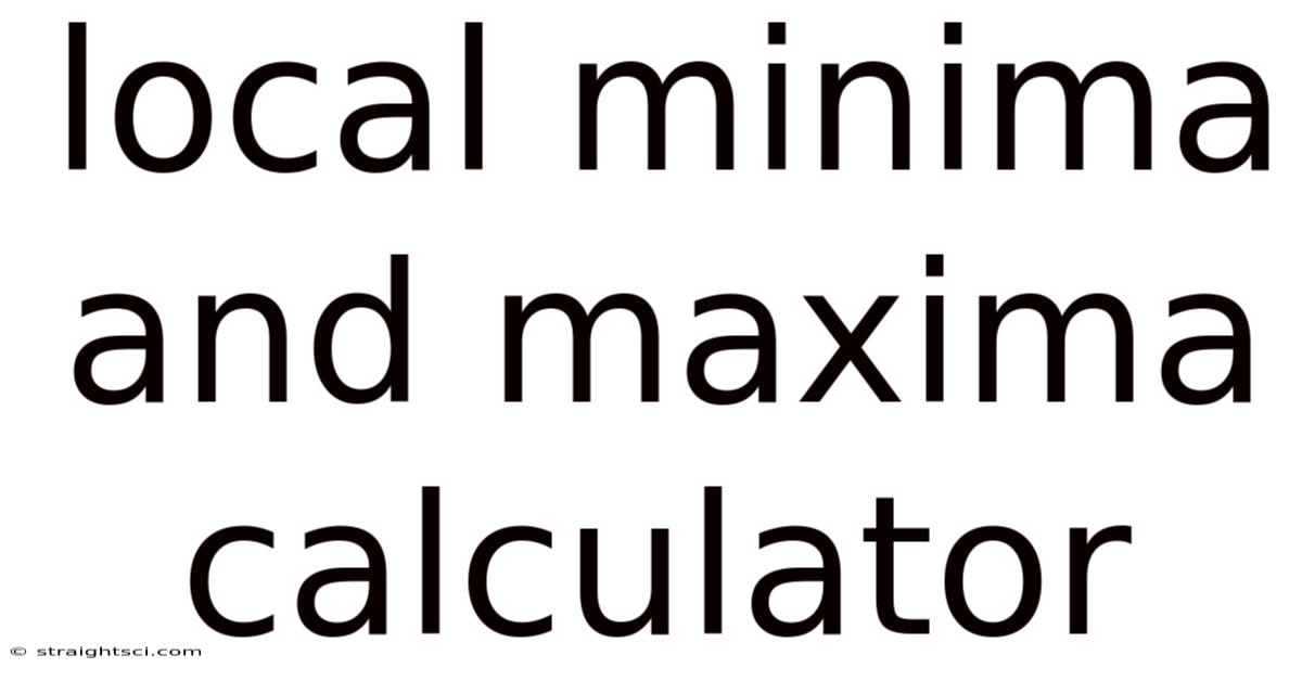 Local Minima And Maxima Calculator