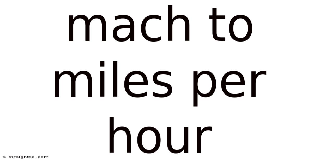 Mach To Miles Per Hour