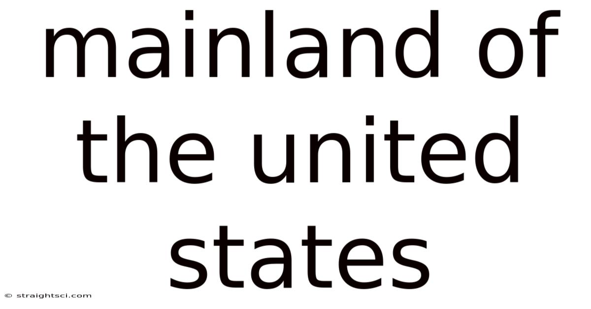 Mainland Of The United States